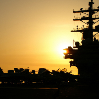 jets on an aircraft carrier